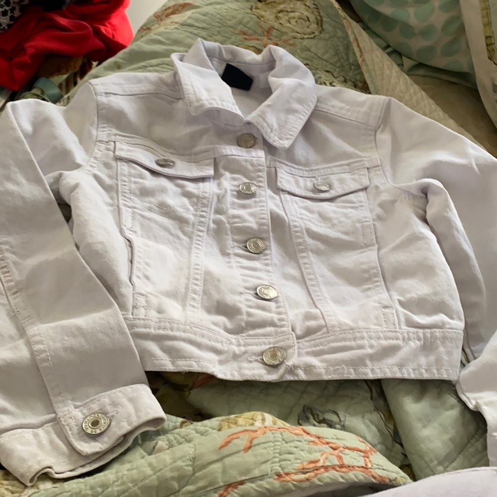 Girls route 66 white Jean jacket